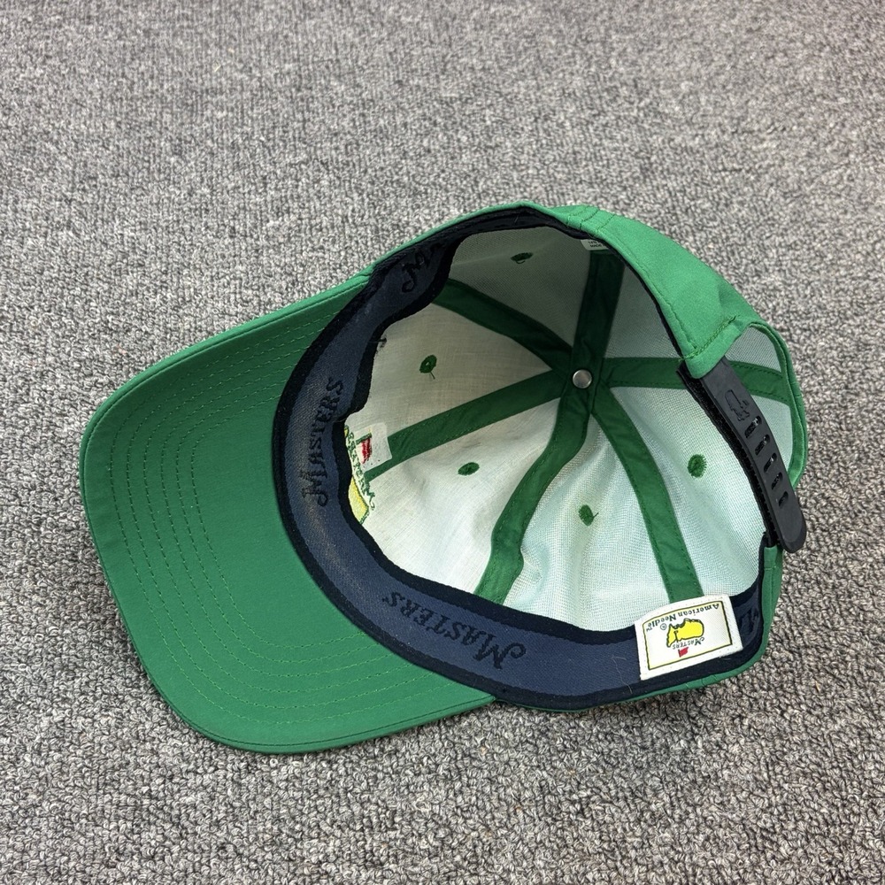 Masters Augusta National Golf Hat Green Rubber Strapback Metallic Logo Rare Cap - Picture 7 of 8